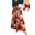 thumbnail image 5 of Wutalume Women's Vintage Plaid Ruffled Maxi Skirt, High Waist Pleated Design, Flowy A-Line Skirt for Casual Outings and Travel,Hot Pink L, 5 of 6