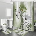 thumbnail image 6 of Daisy Flowers Butterfly Shower Curtain Set with Bath Rugs, 4PCS Rustic Grass Green Bathroom Shower Curtain Decor with 12 pcs Hooks,72" x 72", 6 of 6