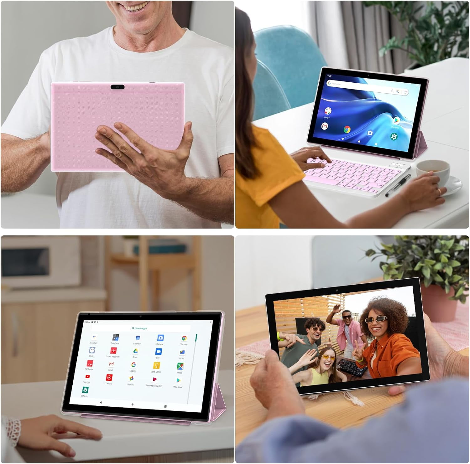 2025 Newest Android 13 Tablet with Keyboard 10 Inch 2 in 1 Tablets, 12GB RAM 128GB ROM 1TB Expand, Quad-Core 2.0GHz CPU Tablet PC, 5G WiFi 6 BT 5.0, 8MP Camera, Google Certified Tableta