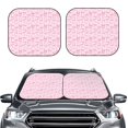 thumbnail image 2 of Honeii Ribbon Bow Print Foldable Car Sun Shade for Windshield, 2-Piece UV Protection Shade, Protects Car Interior, Ideal for Cars, Trucks, SUVs-Small, 2 of 6