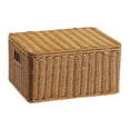 thumbnail image 4 of Cesta de almacenamiento con tapa, contenedor de almacenamiento rectangular con asa, organizador resistente para cocina, dormitorio, baño y sala de M, 4 of 8