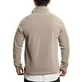 thumbnail image 5 of Mohiass Men's Quarter Zip Fleece Cotton Pullover Sweatshirts Mock Neck Casual Long Sleeve Fall Winter Warm Sweatshirt Khaki 2XL, 5 of 5