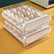 thumbnail image 3 of Caja de huevos transparente de doble capa con 40 rejillas, tipo cajón de cocina, para guardar huevos de picnic, portátil, 3 of 4