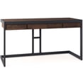 thumbnail image 1 of Allora 60" Industrial Solid Wood Computer Desk in Charcoal Brown, 1 of 7