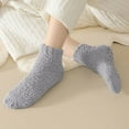 thumbnail image 5 of FAZVAOO Womens Fuzzy Socks Ankle Non Slip Velvet Thick Socks Gray, 5 of 7