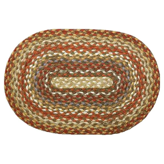 Home Indoor Decorative Jute MS-300 Honey, Vanilla, Ginger Oval Swatch Rug - 10"x15"