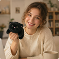 thumbnail image 3 of Plush Wrist Rest, Black Cat Shaped Soft Fluffy, 1 Pack 7.9 inch Cute Cartoon Non Slip Desk Accessory, for Office Home Keyboard Typing Pain Relief Decor Festive Gift for Cat Lovers Kids Adults, 3 of 8
