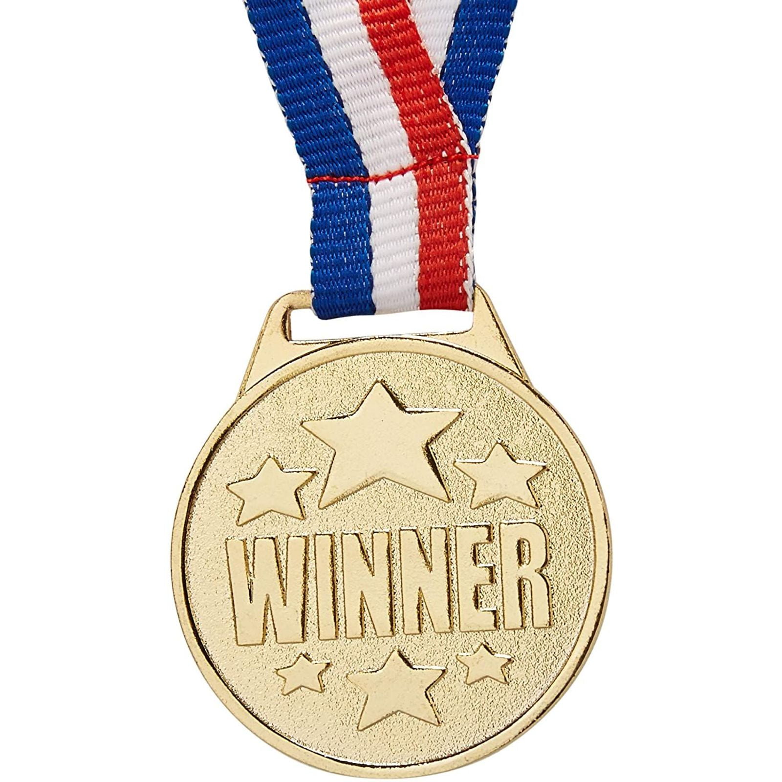 Ribbon gold metal medal Star football for kids 