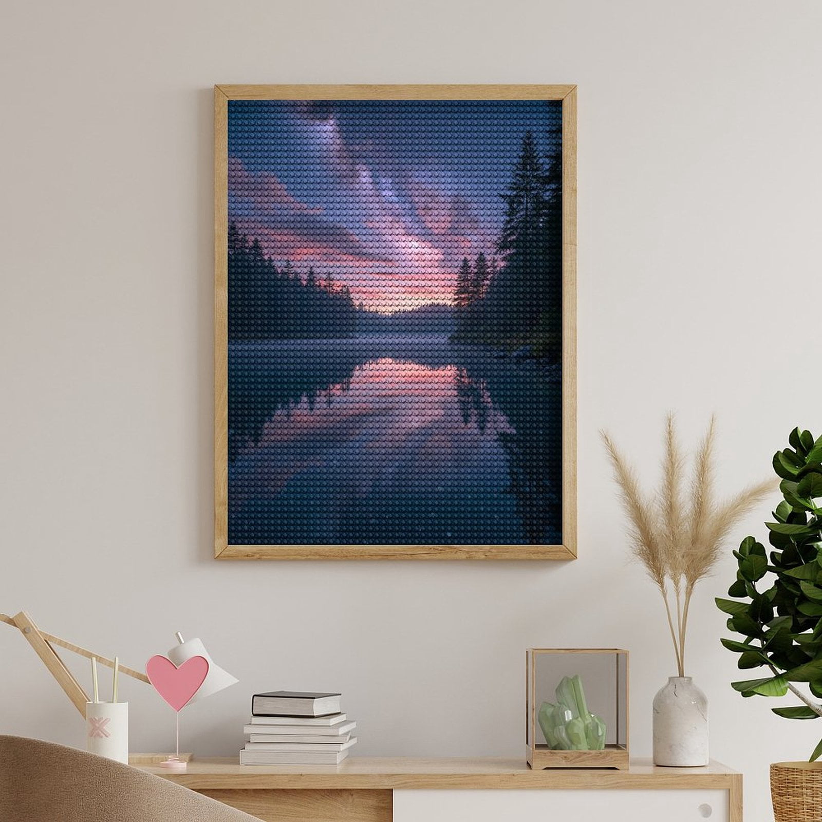 Diamond Art Kits for Adults, Starry Sky Over Serene Lake 5D Diamond Painting Kits for Adults Beginners, DIY Full Drill Diamond Painting, Gem Art and Crafts 12x16