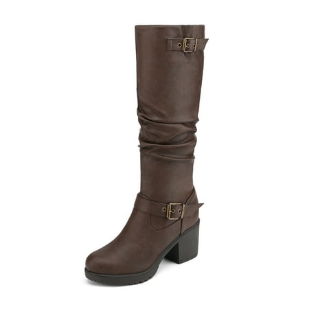 

DREAM PAIRS Womens Knee High Boots Chunky Heel Boots For Women CHAI-1