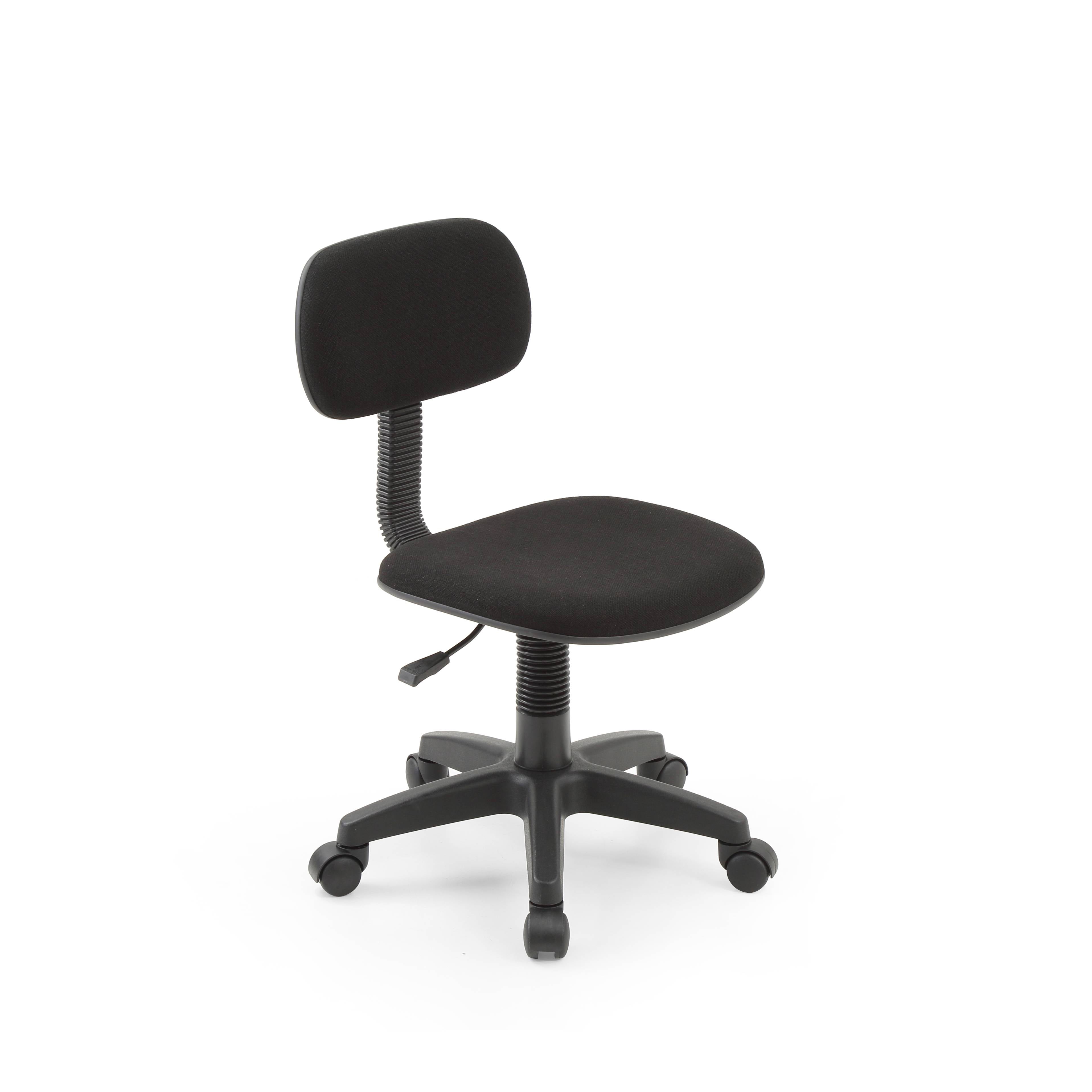 Office Furniture Adjustable Seat Height Plastic Back Black Task Armless Chair 