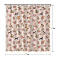 thumbnail image 5 of Mixed Breed Dog and Floral Modern Waterproof Shower Curtain Set with 12 Hooks, Washable Decorative Bathroom Shower Curtain, 5 of 6