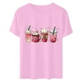 thumbnail image 4 of Meichang T-Shirts de la Saint-Valentin pour Femmes Mignons Cœur Graphique T-Shirts Manches Courtes Col Rond Cadeau de Saint-Valentin Tee Décontracté Cœurs Hauts, 4 of 5