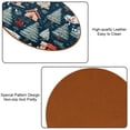 thumbnail image 5 of Christmas Tree 6PCS Round Microfiber Leather Coasters, 11x11 cm/4.3x4.3 in, Drink Mats for Home and Office, Set of 6 Coasters, 5 of 6