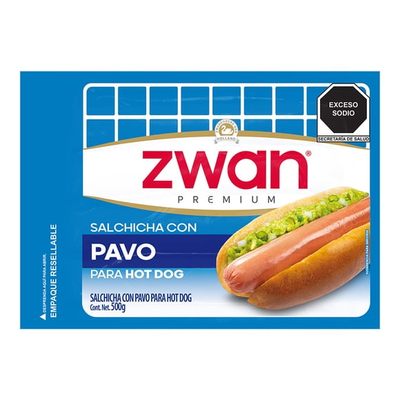 Salchicha de pavo Zwan premium para hot dog 500 g
