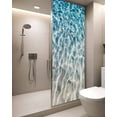 thumbnail image 2 of Window Privacy Film Blue Ocean Stained Glass Window Film Decorative Sun Block Window Cover Summer Water Ripple Sea Waves Texture Window Clings Static Adhesive Sticker for Bathroom 29.5"x78.7", 2 of 7
