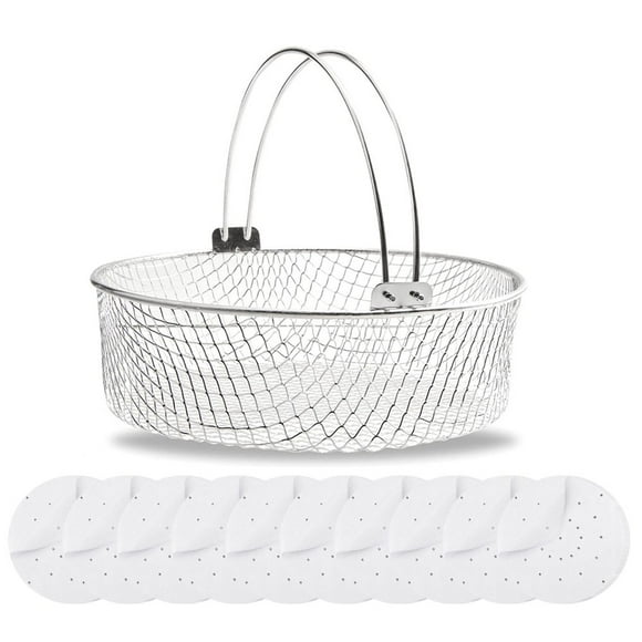 Air Fryer Basket for Mesh Steamer Basket for Ninja Foodi 6.5 8Qt Air Fryer Basket Air Fryer Crisping Basket with Handle
