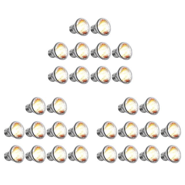 30PCS Reptile Lamp Bulb Turtle Basking UV Light Bulbs Heating Light Full Spectrum Sunlamp for Amphibians,50W