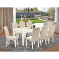 thumbnail image 2 of East West Furniture Logan 9-piece Wood Dining Set in Linen White/Cream, 2 of 6