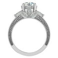 thumbnail image 3 of Engagement Ring for Women 8.00 mm 5.35 carat Past Present Future Style 14K White Gold (Moissanite Center), 3 of 5