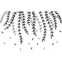 Black Hanging Plants Wall Stickers Willow Leaves Wall Decals Removable Leaves Swaying in The Wind Colorful Willow Tree Wall Stickers for Bedroom Living Room Decor