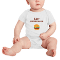 thumbnail image 2 of Cute Baby Bodysuit Lil' Hamburger Food Funny Boy & Gril Jumpsuits (White, 12-18 Months), 2 of 5