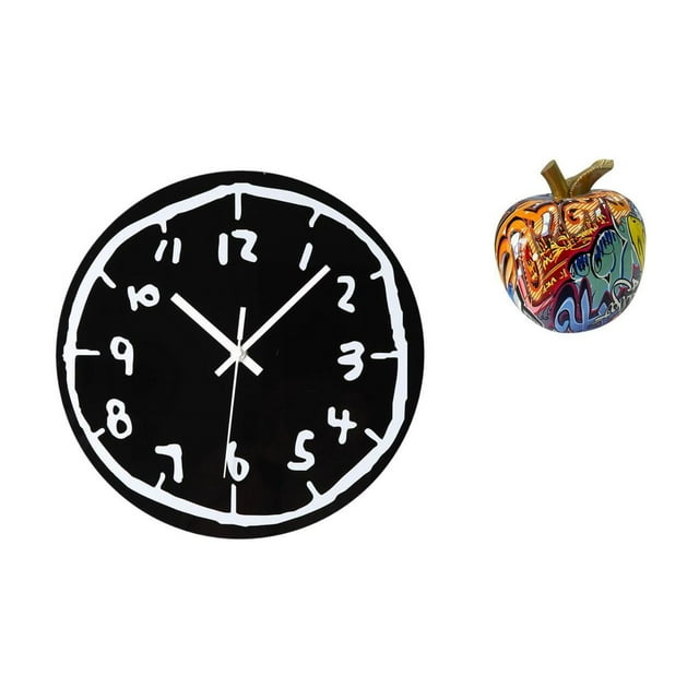Reloj de pared,Reloj de pared silencioso y decorativo que no hace tictac,Reloj moderno de 12 pulgadas para pared de casa o oficina,sencillo.,Estatua de estatuilla,Estatuas de resina Escultura