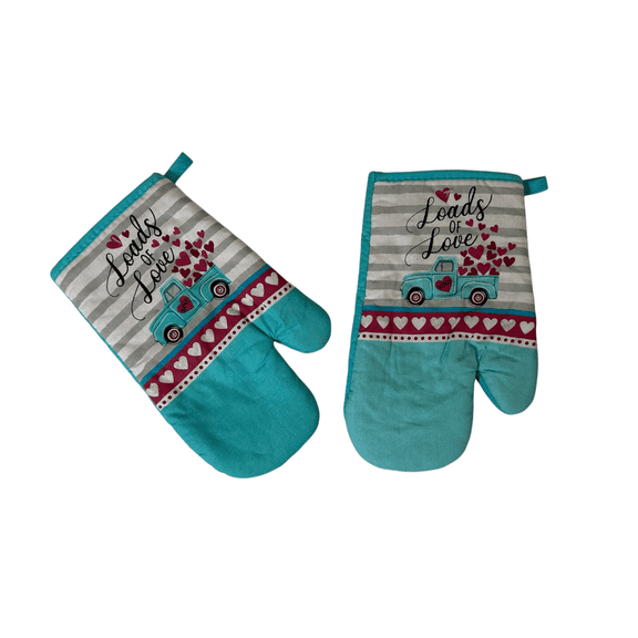 Serafina Home Valentines Cotton Kitchen Potholder Set: Loads Of Love