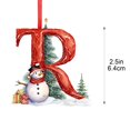 thumbnail image 3 of A‑Z Snowman 26 Letter Christmas Tree Ornaments, 2D Flat Acrylic Hanging Initial Ornament Pendants, Red Snowman Alphabet Decor for Xmas Party Holiday Decoration, 3 of 6