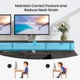thumbnail image 2 of Greenstell Bureau de Jeu Informatique 64 Pouces avec LED, Bureau en L avec Prises et Support pour Moniteur, Bureau de Maison avec Tiroirs de Rangement, Noir, 2 of 7