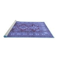 thumbnail image 2 of Ahgly Company Machine Washable Indoor Square Geometric Blue Traditional Area Rugs, 3' Square, 2 of 4