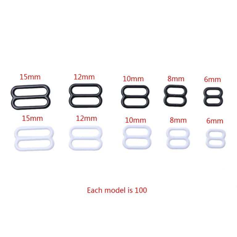 100pcs Metal Lingerie Adjustable Sewing Bra Sliders Rings Buckles