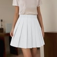 thumbnail image 6 of NIEWTR Girls Uniform Pleated Skirt Elastic Waist Plaid A-line Skirts Tennis Sport Casual Dress Outerwear for Girl 3-14 Years(A01-White,14-15 Years), 6 of 9