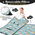 thumbnail image 3 of Multicolor Cat and Dog Paw Print Teens Toddler Nap Mat with Pillow, Sleeping Mat Bag for Preschool Daycare 59"x22", 3 of 6