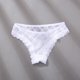 thumbnail image 4 of Gibobby Ropa interior bikini elástica para mujer Bragas malla encaje floral sexy para mujer Ropa interior talla grande transparente ahuecada tiro bajo （Blanco， L), 4 of 5