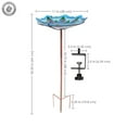 thumbnail image 5 of Sunnydaze Staked or Deck Mount Glass Outdoor Bird Bath Bowl, Exquisite Feathers, 5 of 8