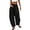 Black, variant on Womens Baggy Barrel Pants Wide Leg Lounge Drawstring Sweatpants with Pockets