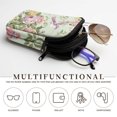 thumbnail image 5 of SEANATIVE Dual Compartment Eyeglasses Case Zipper Sunglasses Pouch Shockproof Lightweight Travel Eyewear Organizer Portable Glasses Pouch for Work Vacation Trips, Retro Hummingbird Flower Green, 5 of 7