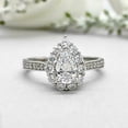 thumbnail image 2 of HeartsAndYou 2.6ct Engagement Ring for Women Pear Cut Moissanite Round Accent Halo 18k White Gold over Silver, 2 of 6