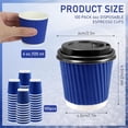 thumbnail image 2 of missunny-100 Pack 4 oz Disposable Paper Coffee Cups with Lids, to Go Hot Coffee Cups Disposable Espresso Cups Insulated Kraft for Hot Beverages Travel and Office, 2 of 5