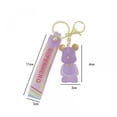 thumbnail image 2 of Women's Keychain With Wrist Lanyard Keyring, Clear Crystal Bow Tie Bear Keychain, Backpack Pendant Best Gift For Friendslight Purple, 2 of 5