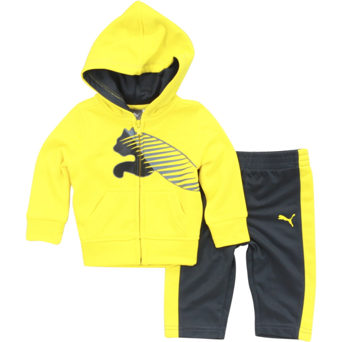 puma little boys zip front hoodie pant set