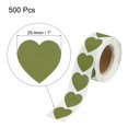 thumbnail image 2 of Uxcell Heart Shaped Sticker 1 Inch Self Adhesive Love Label for Valentine Day, Olives 500 Pcs, 2 of 6