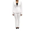 thumbnail image 2 of OrlyCollection Womens Peplum Blazer with Silver Buttons High Low Jacket (White,2X), 2 of 5