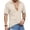 Khaki, variant on Deep V Neck T Shirts for Men Waffle Knit Short Sleeve Collared Shirts Summer Slim Fit Textured Tee Shirt Solid Color Streetwear Tops Black S