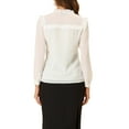 thumbnail image 3 of INSPIRE CHIC Women's Chiffon Shirts Elegant Long Sleeve Ruffle Swiss Dots Blouse Tops XS White, 3 of 7