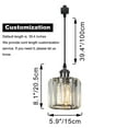 thumbnail image 3 of Kiven J-Type Track Lighting Pendants, 1-Light J Track Pendant Lights with Crystal Lampshade, J Track Light Pedant for Kitchen Island Home Cafe, Cord Length Customization,Black Finish Socket, 3 of 7
