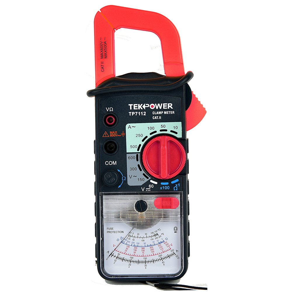 Tekpower TP7112 Analog AC 500 Amp Clamp on Meter With a Manual Reading