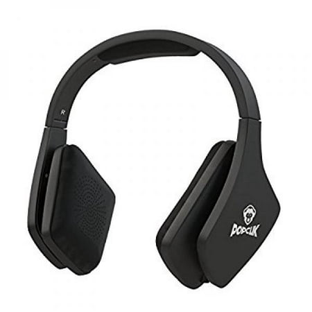 PopClik JUMP! Pro Headphones in Black 40 mm Neodymium Magnet Driver Over the Ear 16 Ohms