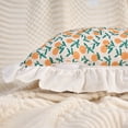 thumbnail image 3 of REGALWOVEN Set of 2 Leaf Print Pillow Cover Ruffled Trim Bohemian Throw Pillow Cases for Farmhouse Home Decor Orange 20" x 12", 3 of 7